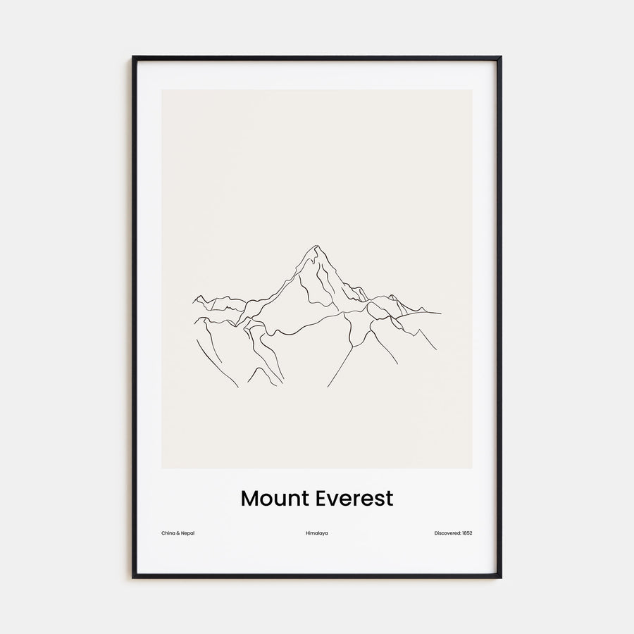 Mount Everest Drawn Poster
