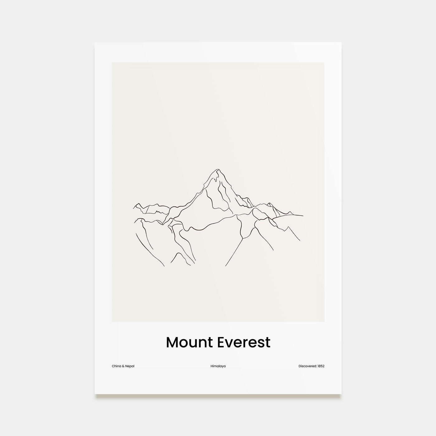 Mount Everest Drawn Poster