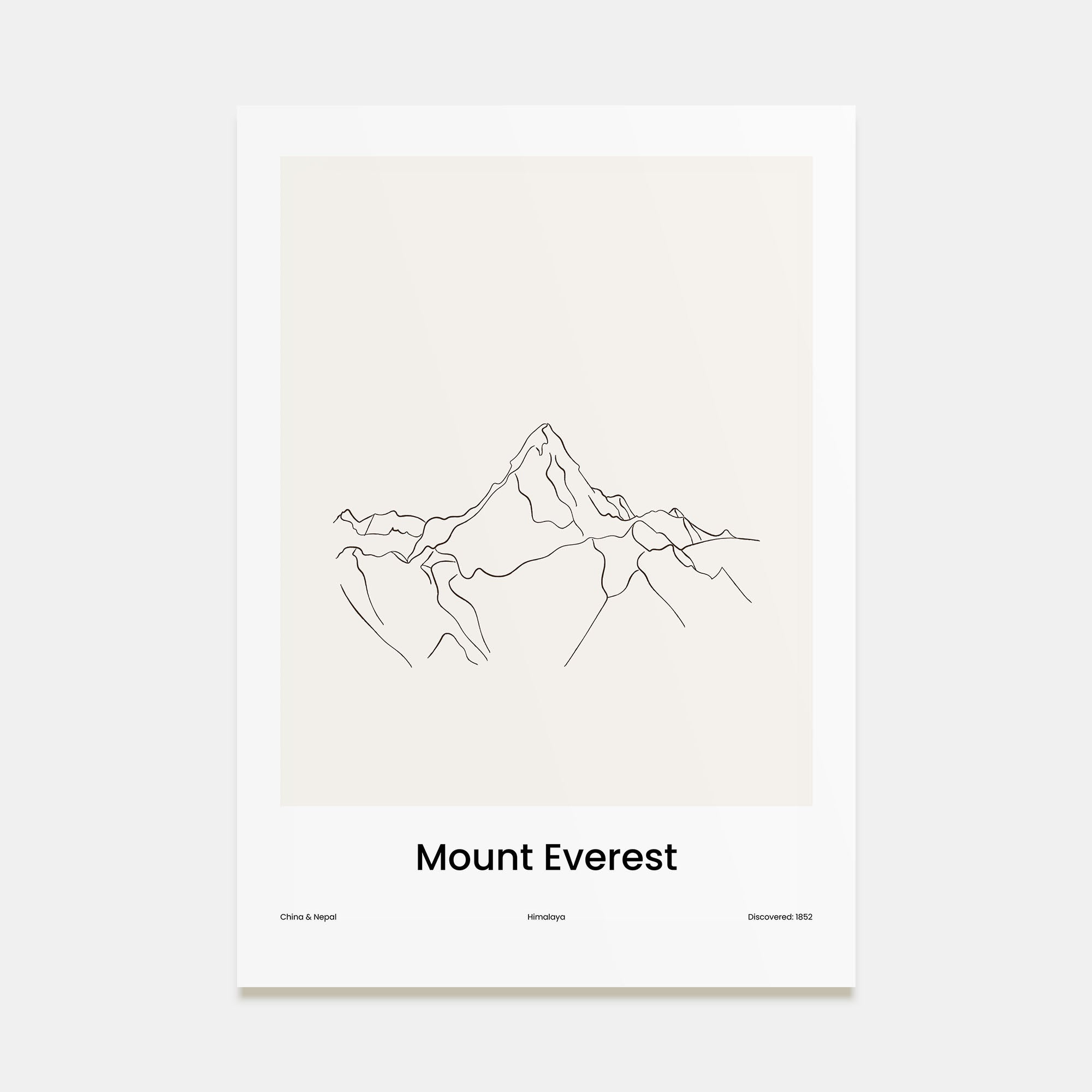 Mount Everest Drawn Poster