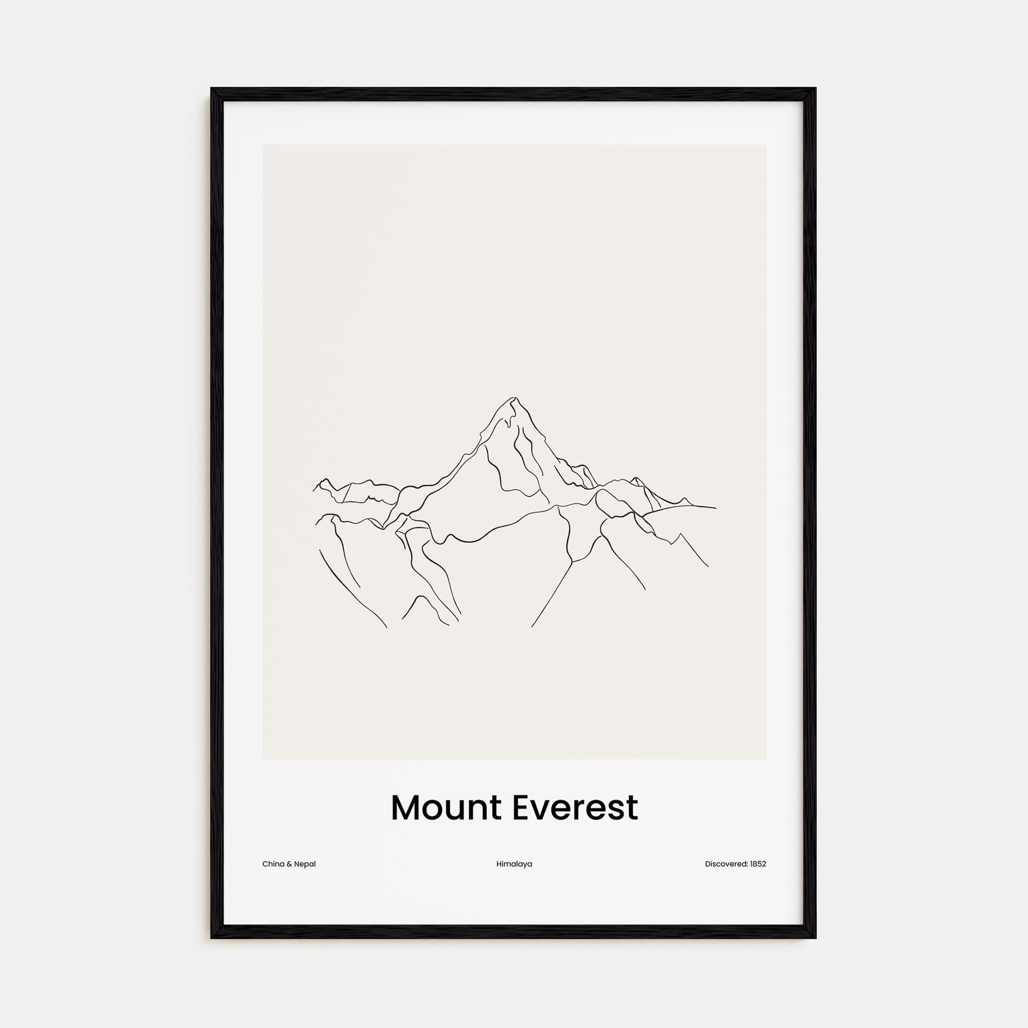 Mount Everest Drawn Poster