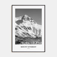 Mount Everest Portrait B&W Poster