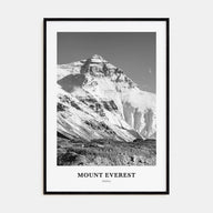 Mount Everest Portrait B&W Poster