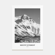 Mount Everest Portrait B&W Poster