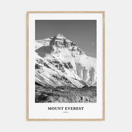 Mount Everest Portrait B&W Poster