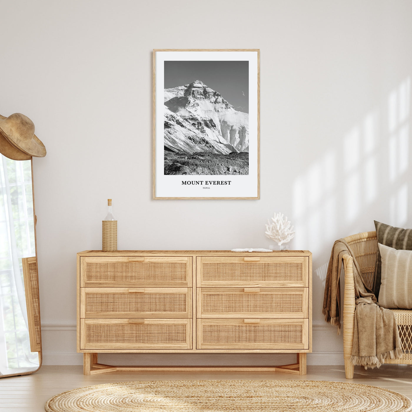 Mount Everest Portrait B&W Poster