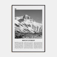 Mount Everest Travel B&W Poster