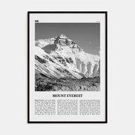 Mount Everest Travel B&W Poster