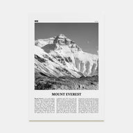 Mount Everest Travel B&W Poster
