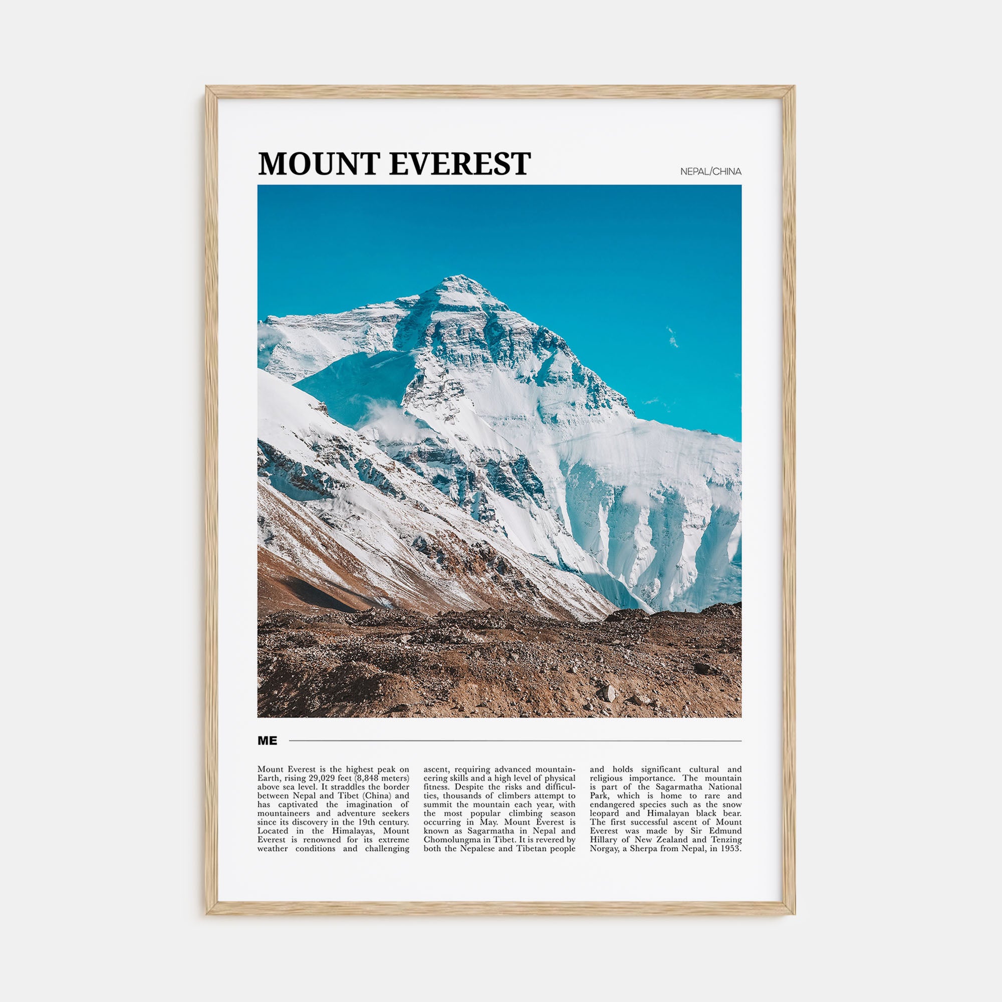 Mount Everest Travel Color Poster