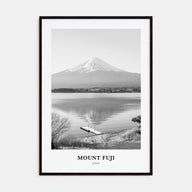 Mount Fuji Portrait B&W Poster