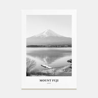 Mount Fuji Portrait B&W Poster