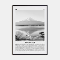Mount Fuji Travel B&W Poster