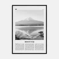 Mount Fuji Travel B&W Poster