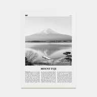 Mount Fuji Travel B&W Poster