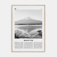 Mount Fuji Travel B&W Poster