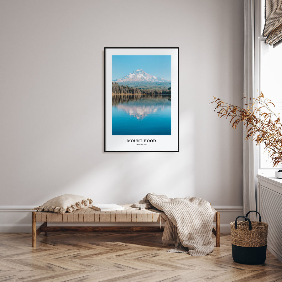 Mount Hood Portrait Color Poster