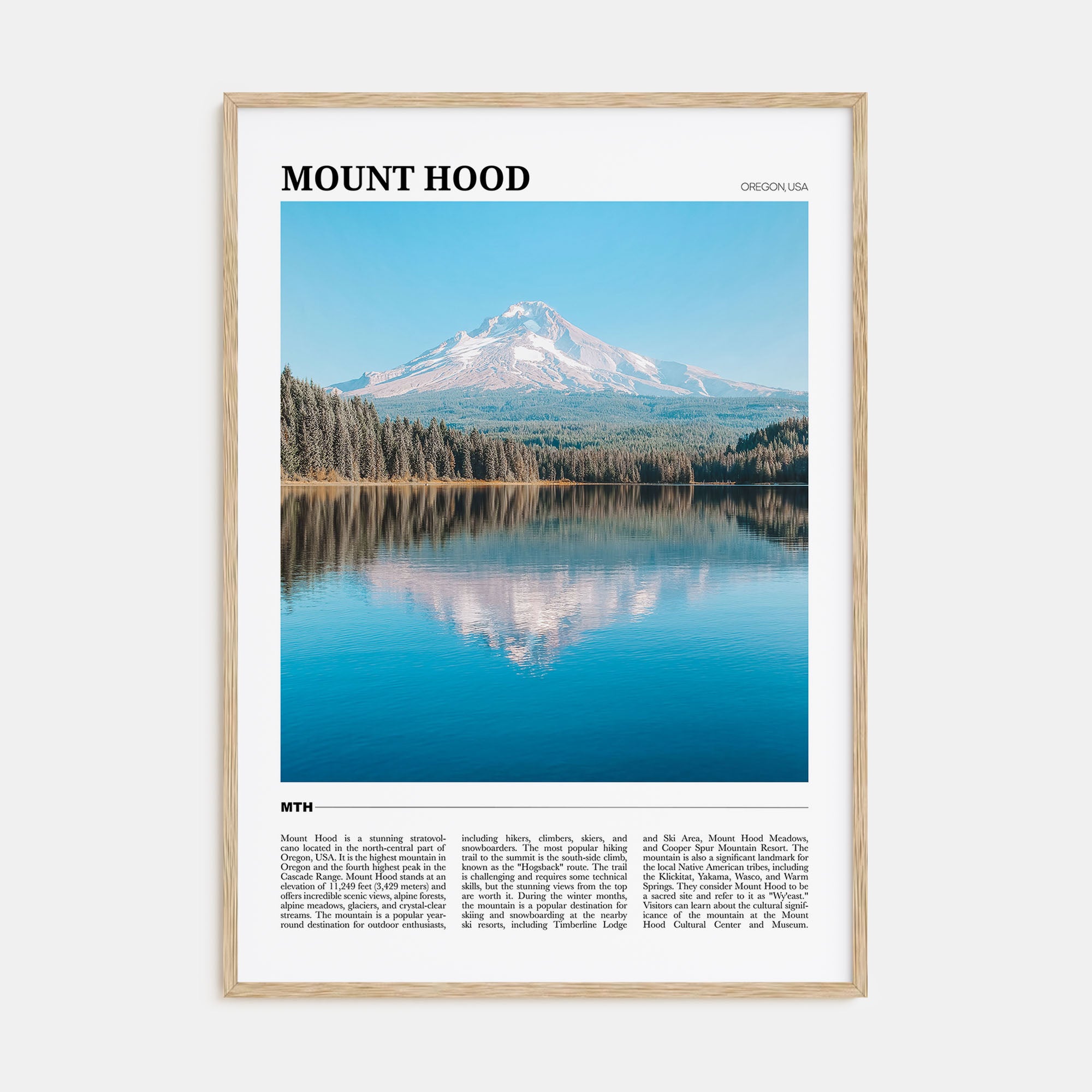 Mount Hood Travel Color Poster