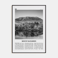 Mount Katahdin Travel B&W Poster