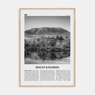 Mount Katahdin Travel B&W Poster