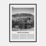 Mount Katahdin Travel B&W Poster