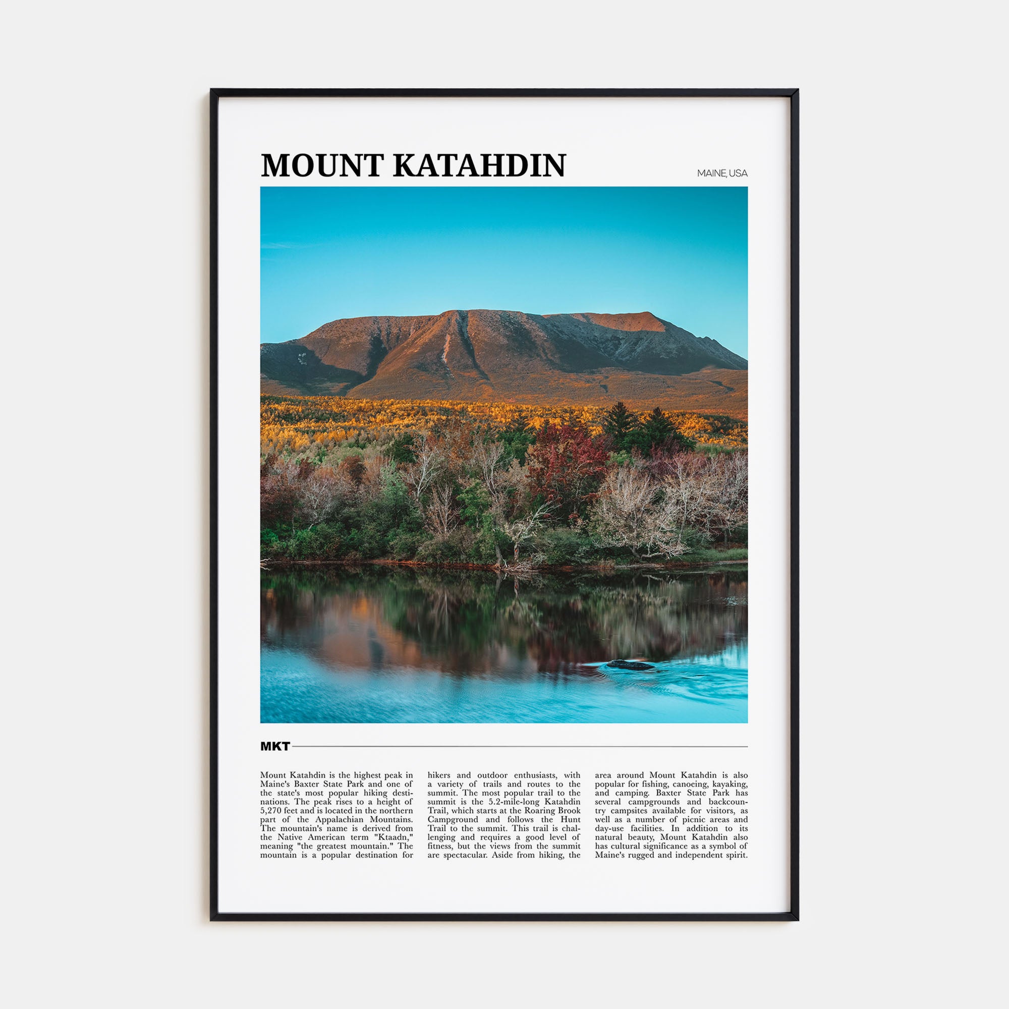Mount Katahdin Travel Color Poster