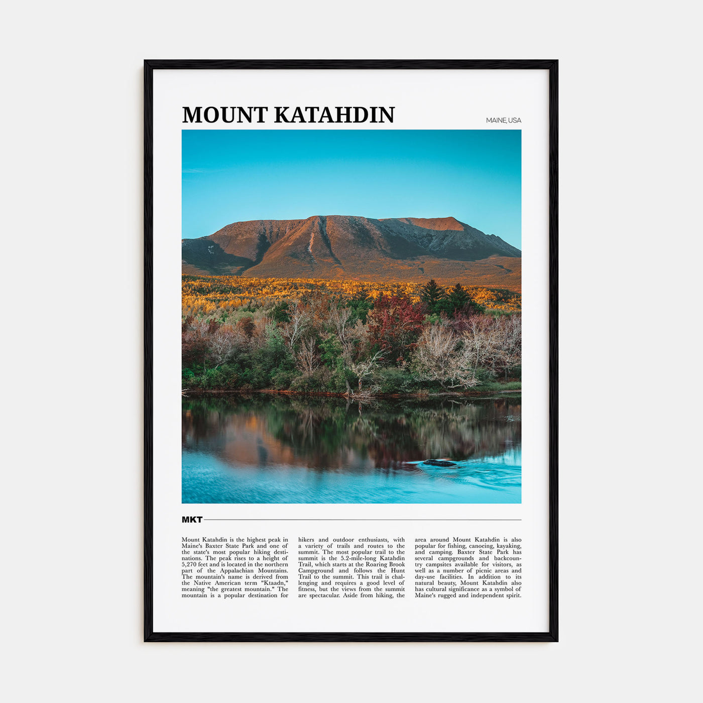 Mount Katahdin Travel Color Poster