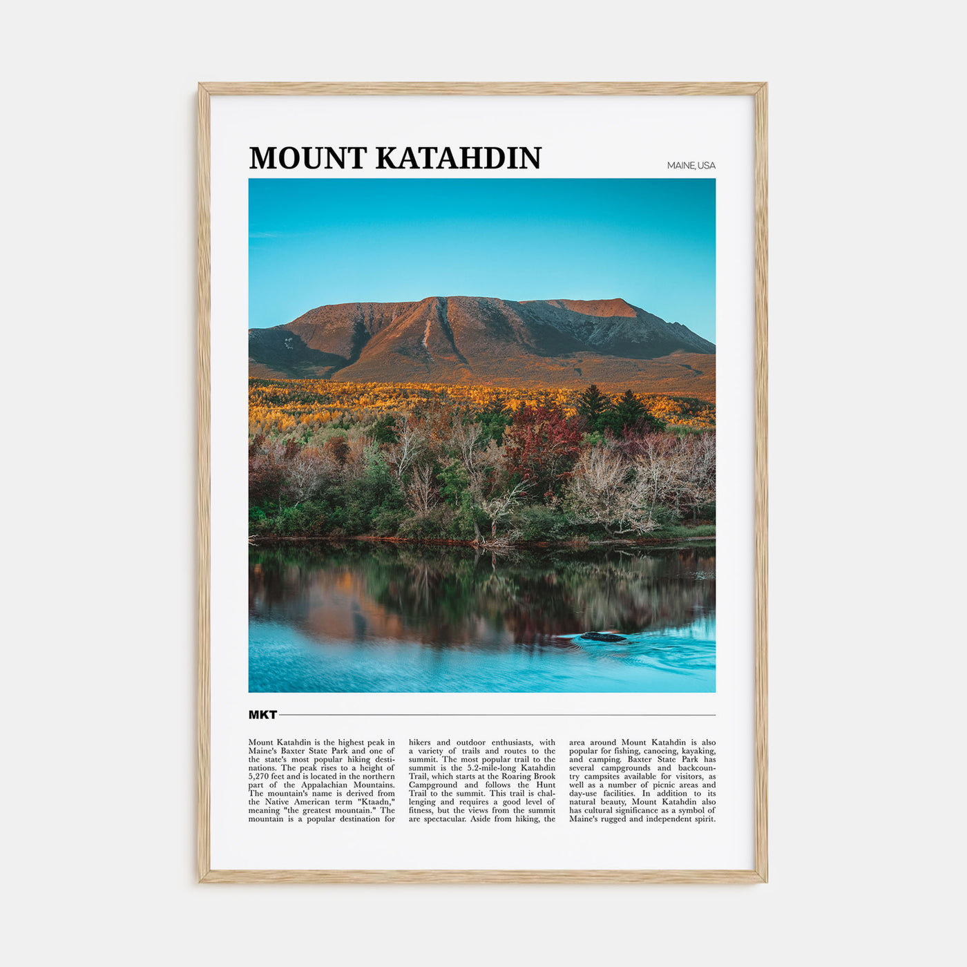 Mount Katahdin Travel Color Poster