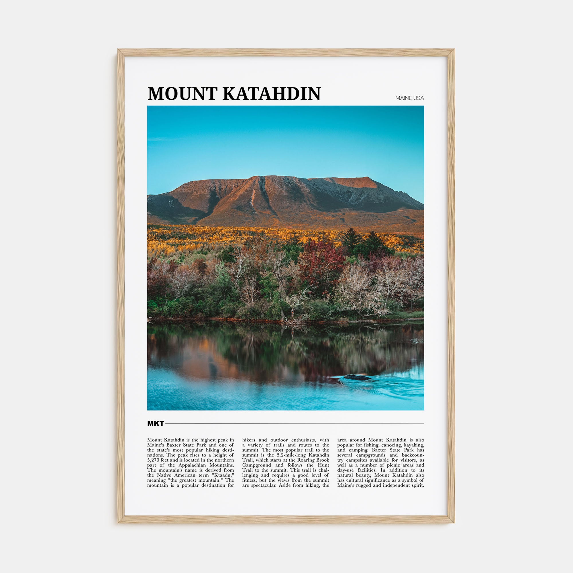 Mount Katahdin Travel Color Poster