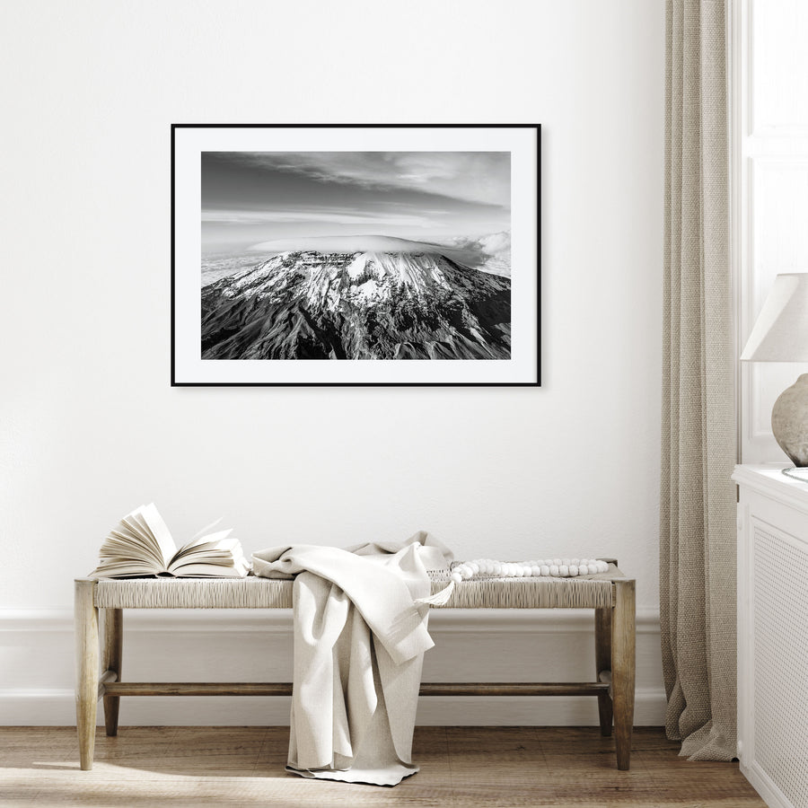 Mount Kilimanjaro Landscape B&W Poster