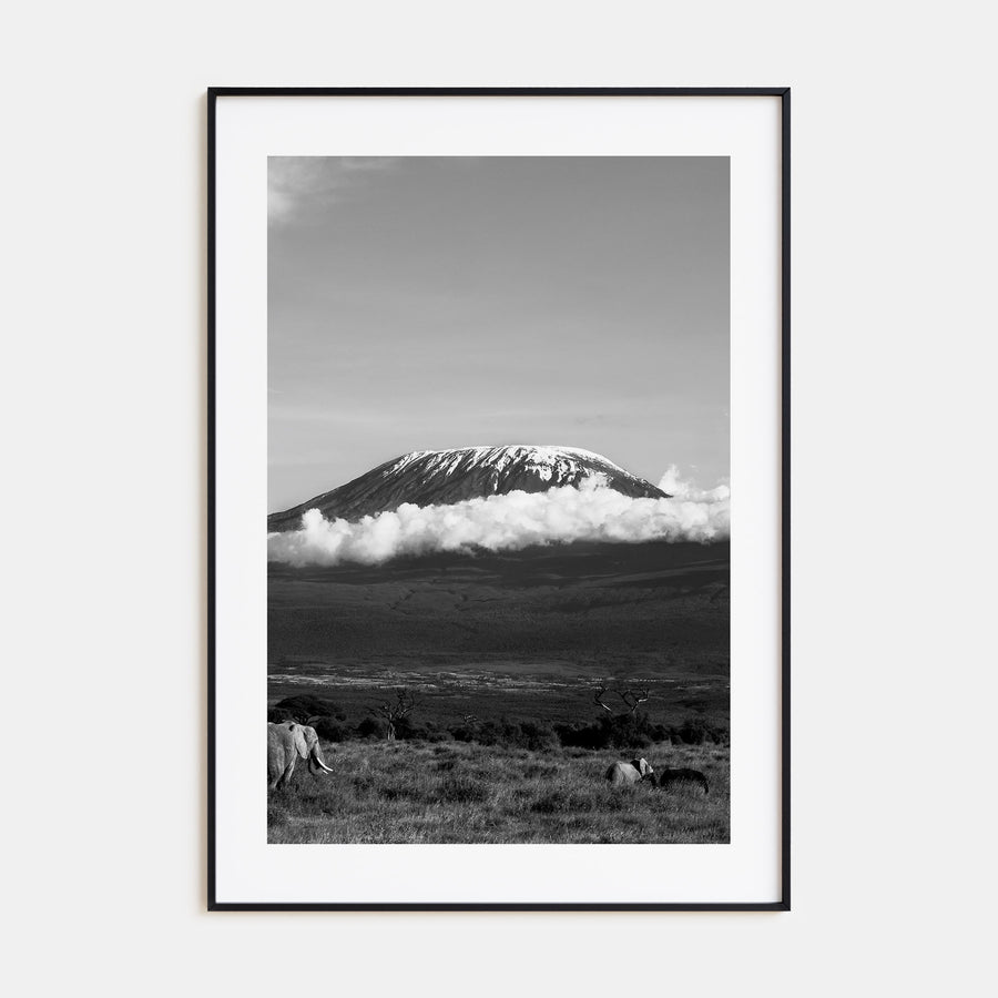Mount Kilimanjaro Photo B&W Poster