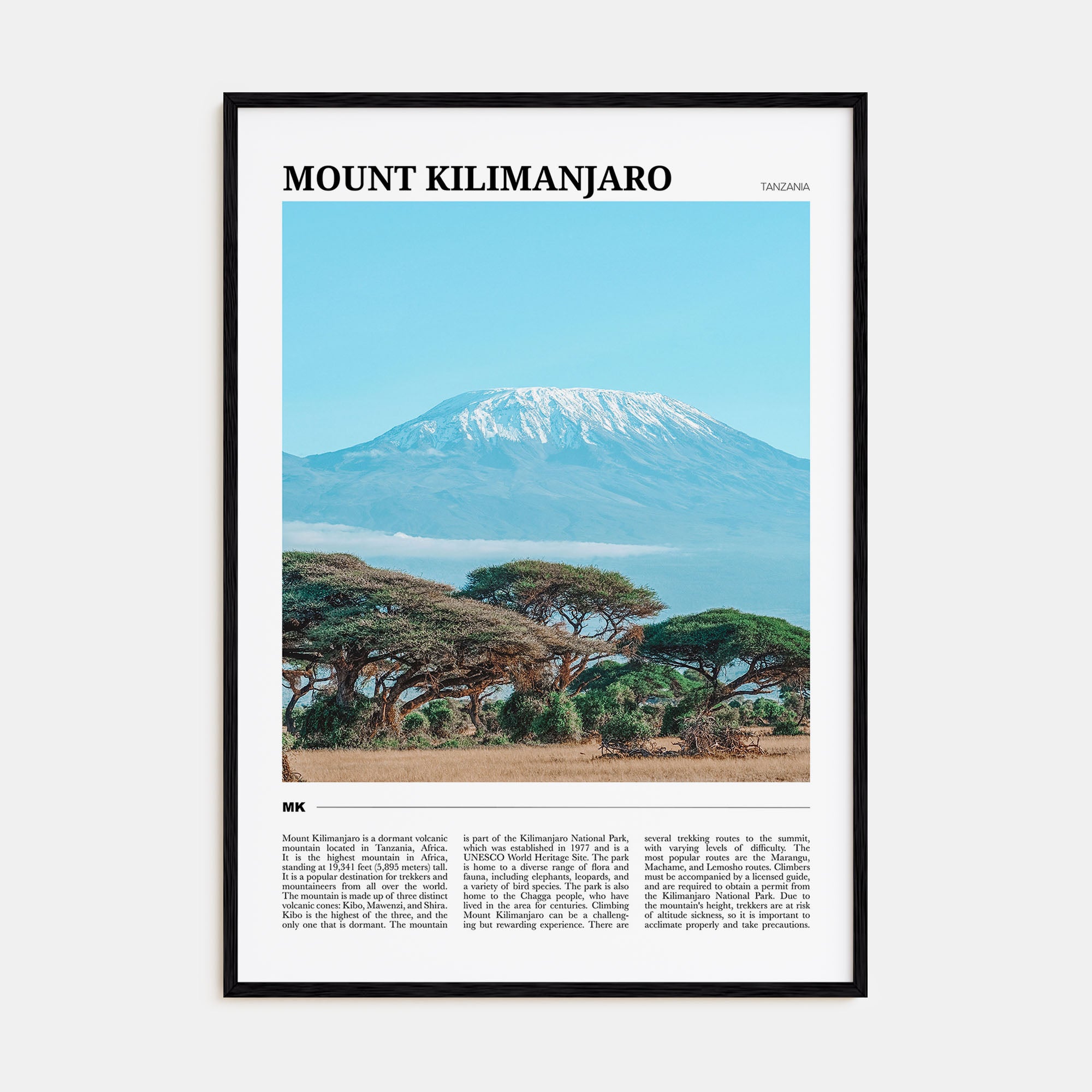 Mount Kilimanjaro Travel Color Poster