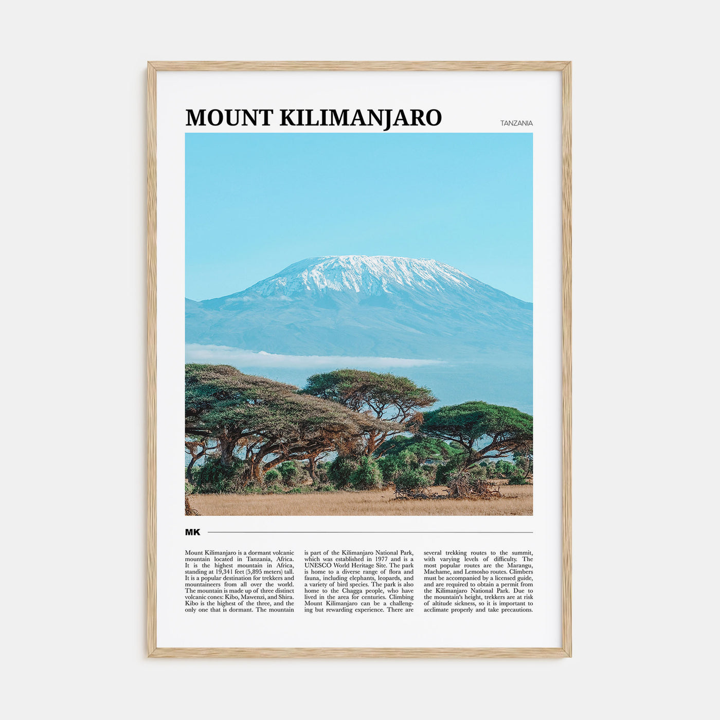 Mount Kilimanjaro Travel Color Poster