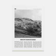 Mount Kosciuszko Travel B&W Poster