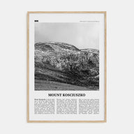 Mount Kosciuszko Travel B&W Poster