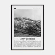 Mount Kosciuszko Travel B&W Poster