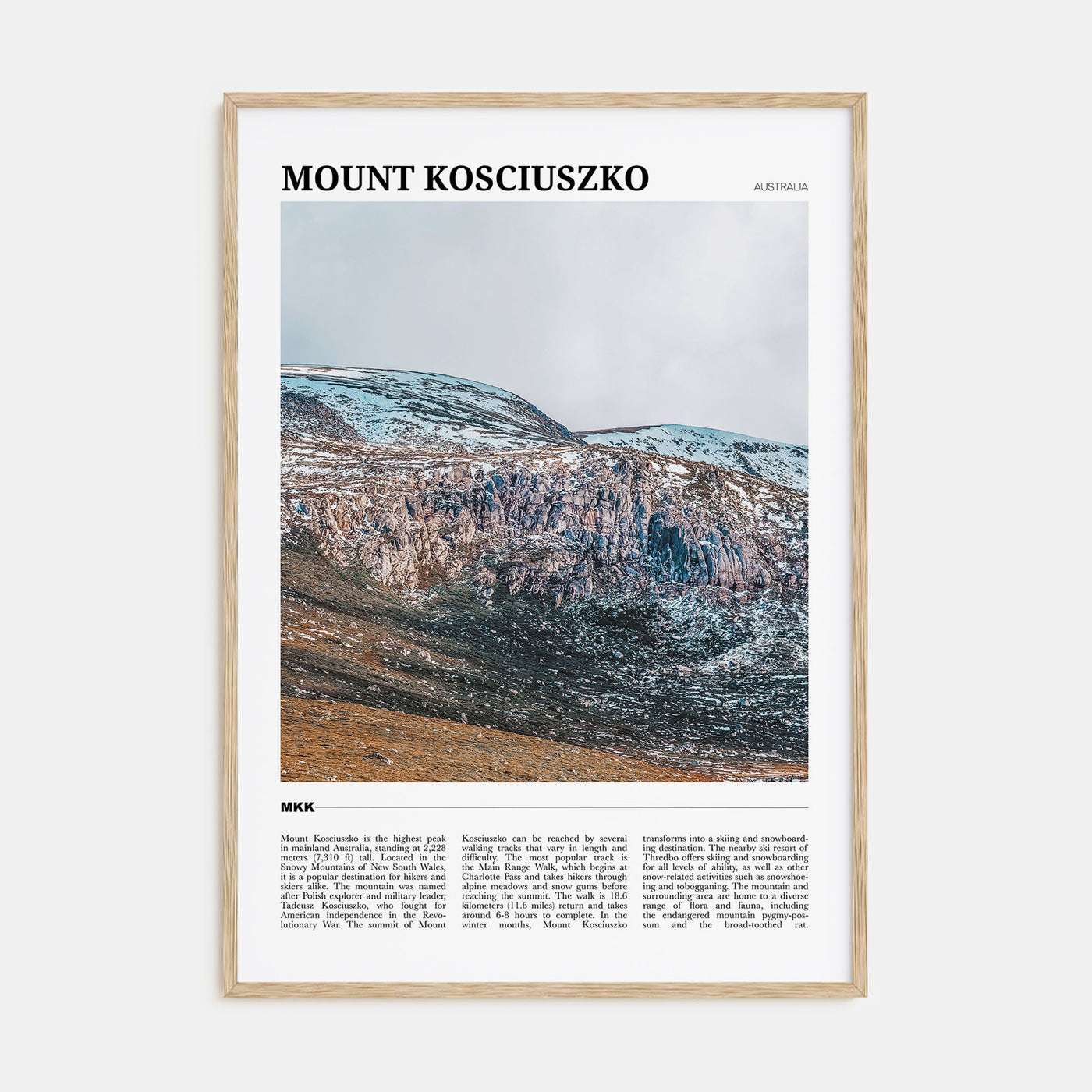Mount Kosciuszko Travel Color Poster