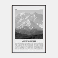 Mount McKinley Travel B&W Poster