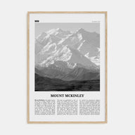 Mount McKinley Travel B&W Poster