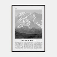 Mount McKinley Travel B&W Poster