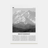 Mount McKinley Travel B&W Poster
