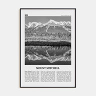 Mount Mitchell Travel B&W Poster