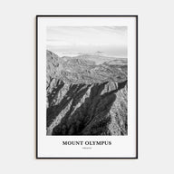 Mount Olympus Portrait B&W Poster