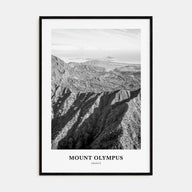 Mount Olympus Portrait B&W Poster
