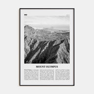 Mount Olympus Travel B&W Poster