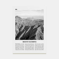 Mount Olympus Travel B&W Poster