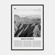 Mount Olympus Travel B&W Poster
