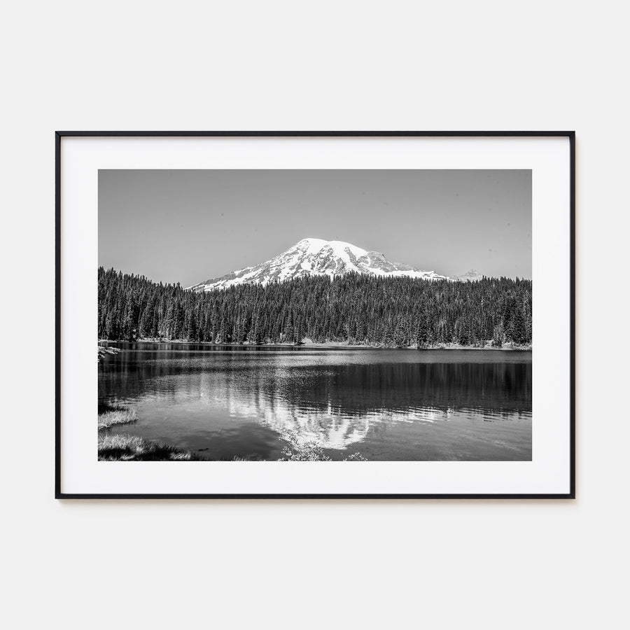 Mount Rainier Landscape B&W Poster