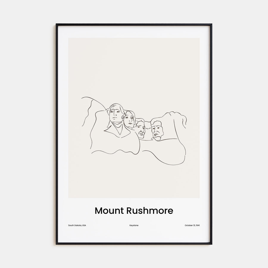 Mount Rushmore Drawn Poster