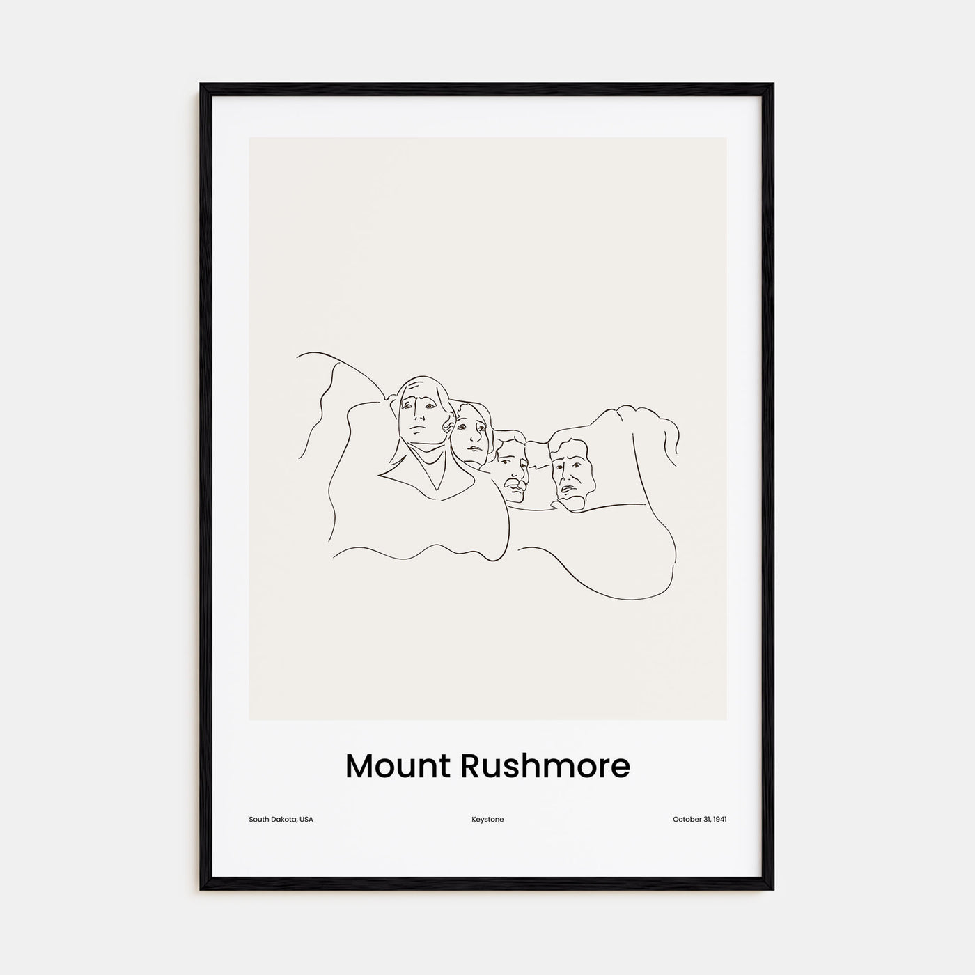 Mount Rushmore Drawn Poster
