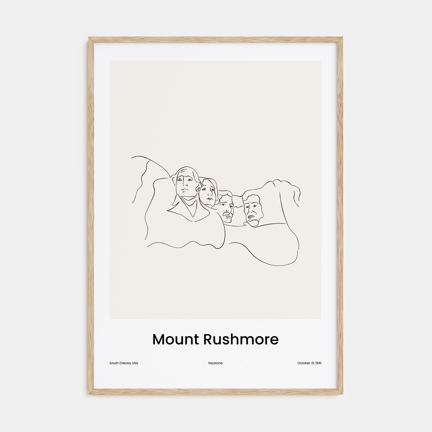 Mount Rushmore Drawn Poster